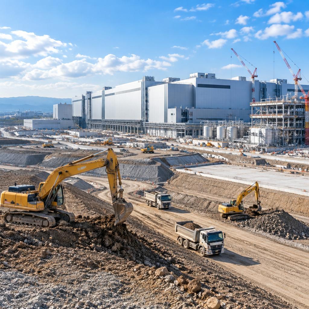 半導体施設を支える、スケールの大きな土木の仕事へ。長期案件で、安定収入と確かな成長を手にしよう。