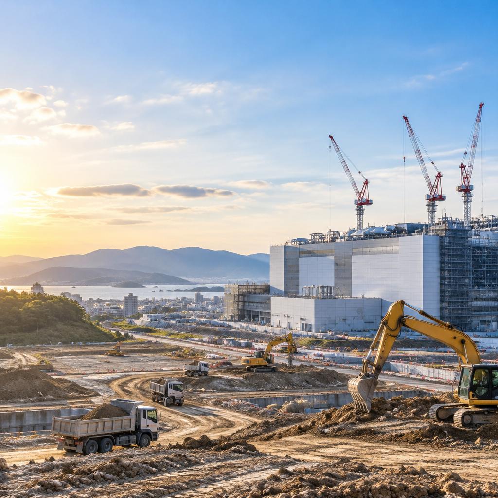 広島の半導体施設建設を支える、長期土木案件。安定した環境で、次の一歩を踏み出そう。